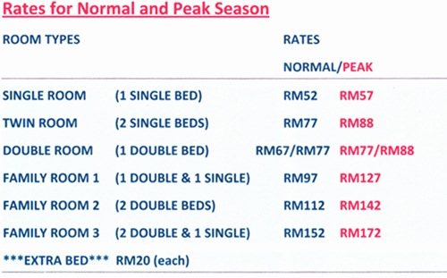 Hotel Melaka Rate