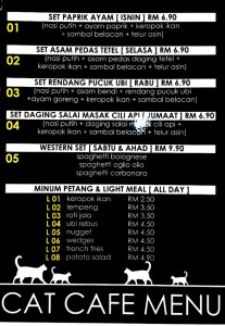 cat theme cafe menu_melaka