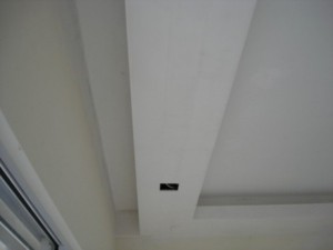 plaster ceiling with curtain rail box