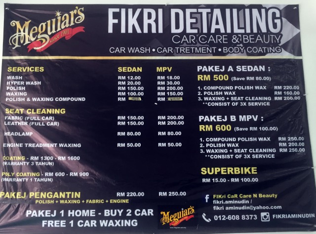 car detailing price