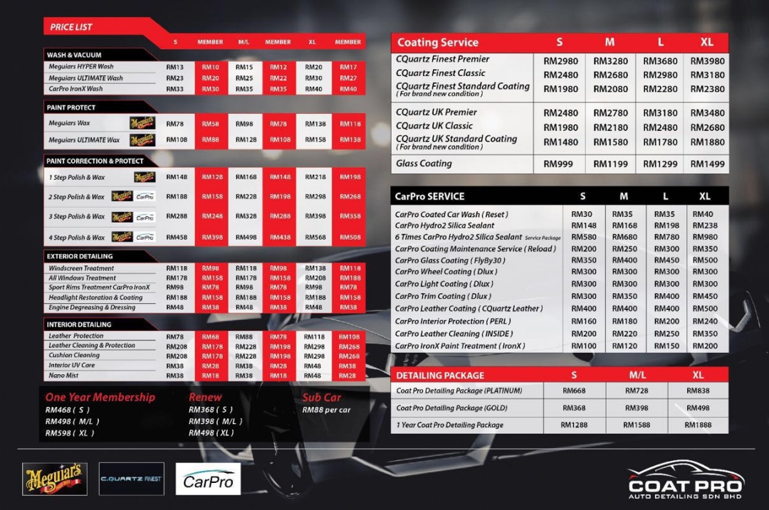 Coat Pro Auto Detailing | Car Coating | Meguiars Polish Car Wash Melaka